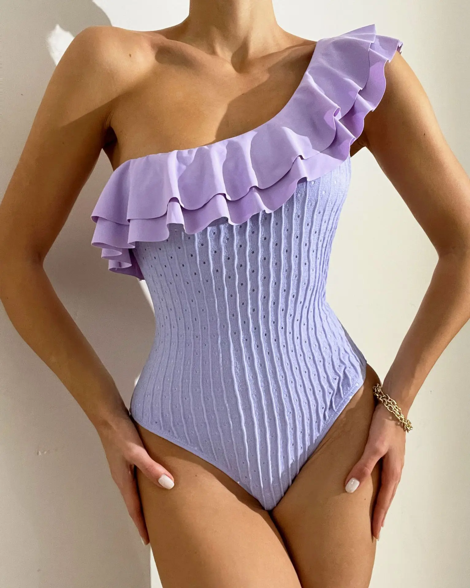 

Sexy Bikinis Set One Shoulder Swimsuit for Women Plus Size Push Up Swimwear Woman 2023 New Bathing Suit Low Waist Bikinis Set