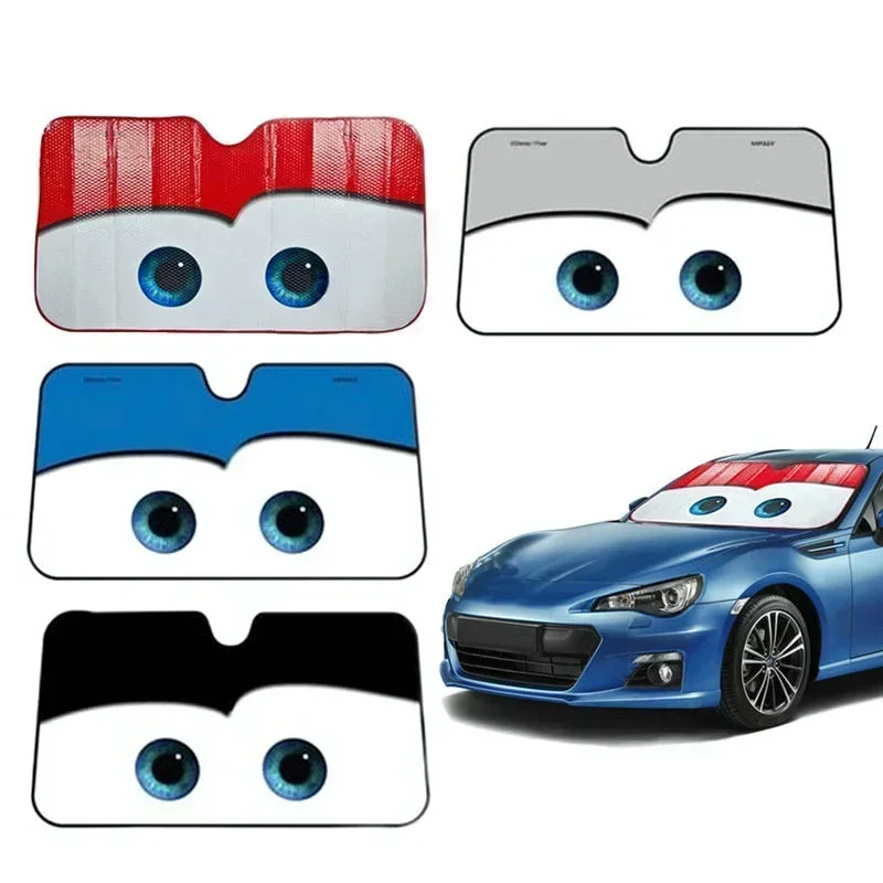 New Car Character Solar Protection 4 Colors Eyes Heated Windshield Sunshade Cover Sun Shade Auto Sun Visor Windscreen Car-covers