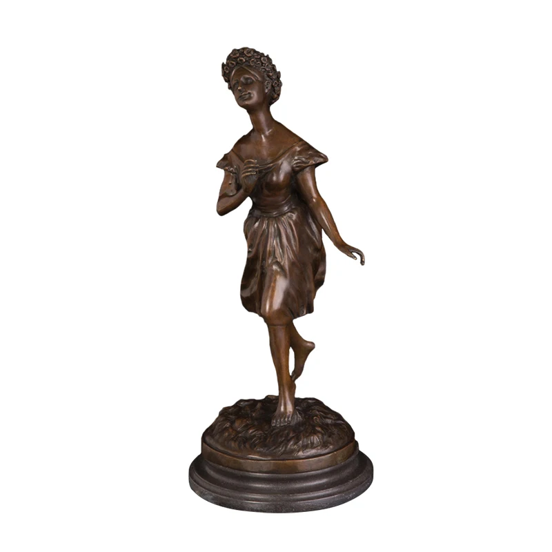 

WM-066 Home Decor Horgar Decoration Gothic Art Bronze Female Lady Statue Vintage Metal Art Figurine for Desktop Decor Decoration