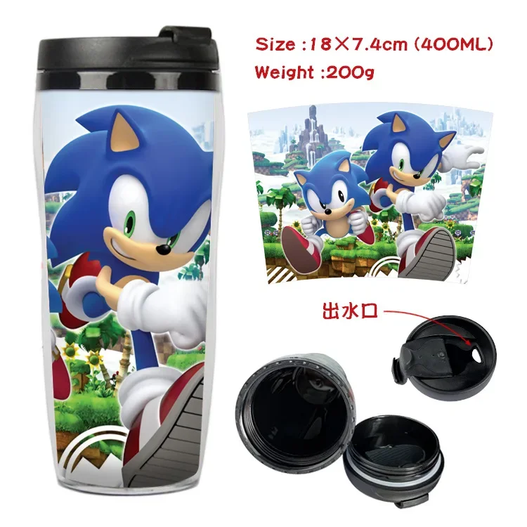 Sonic Peripheral Double-layer Heat-insulated Plastic Cup Two-dimensional Men and Women Models Sports Kettle Water Cup Teacup