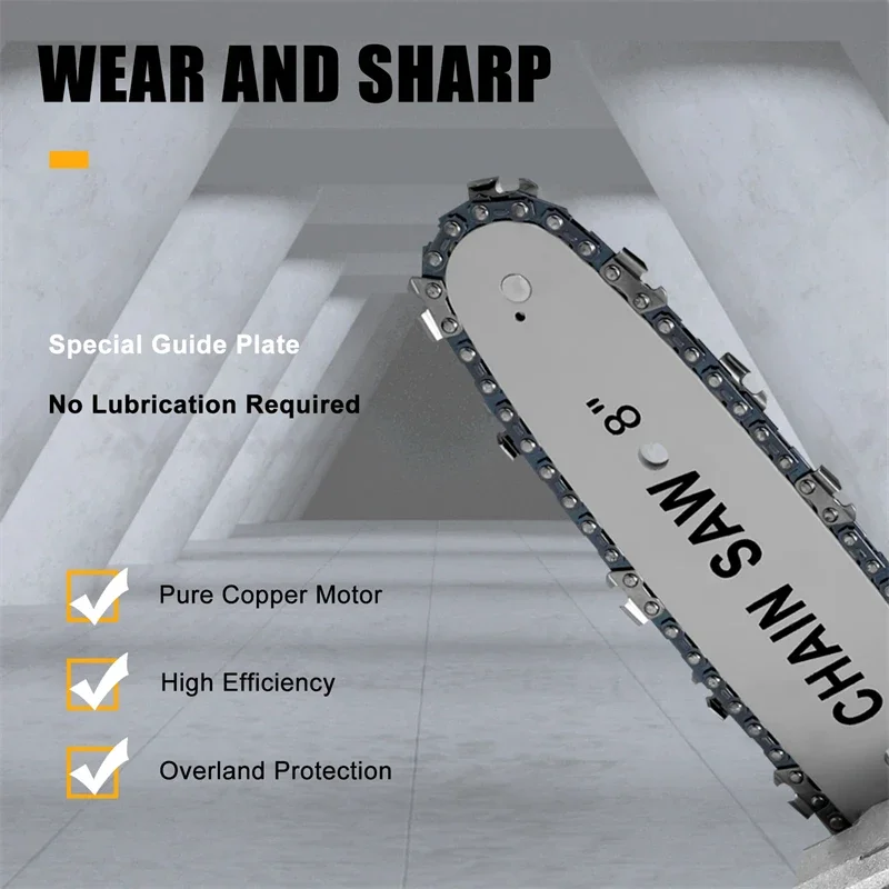 Chainsaw Chain 8 Inch 1/4"Pitch 47 Drive Links 0.043"Gauge Electric Chainsaw Accessory Replacement Wood Cutting