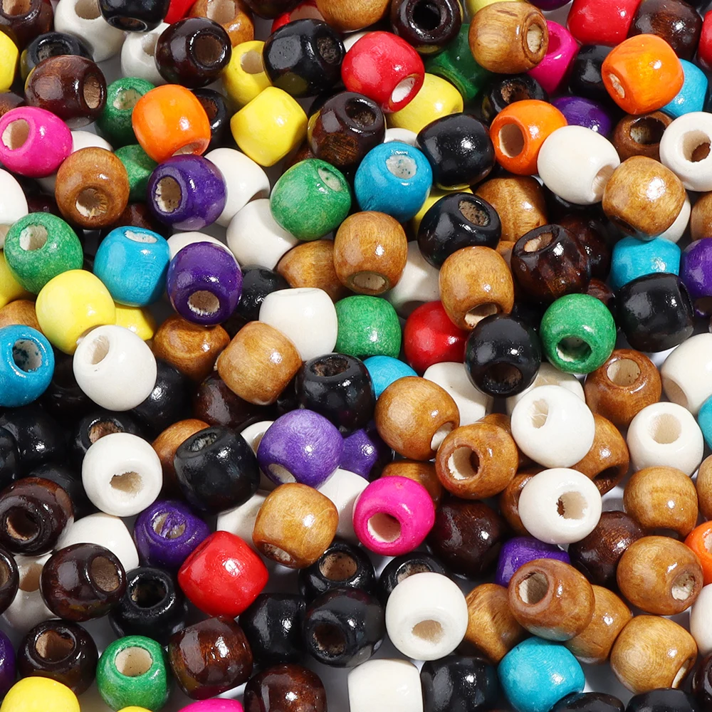 Eco-Friendly Natural Wooden Beads - Colorful Loose Beads for DIY Crafts & Accessories