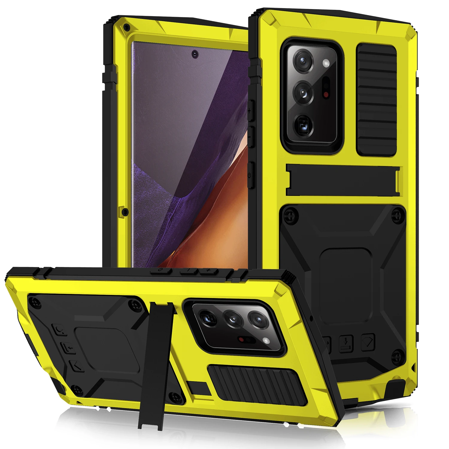 

R-JUST Military Grade Protection Kickstand Armor Case for Galaxy Note 20/20 Ultra Shockproof Heavy Duty Defender Rugged Cover