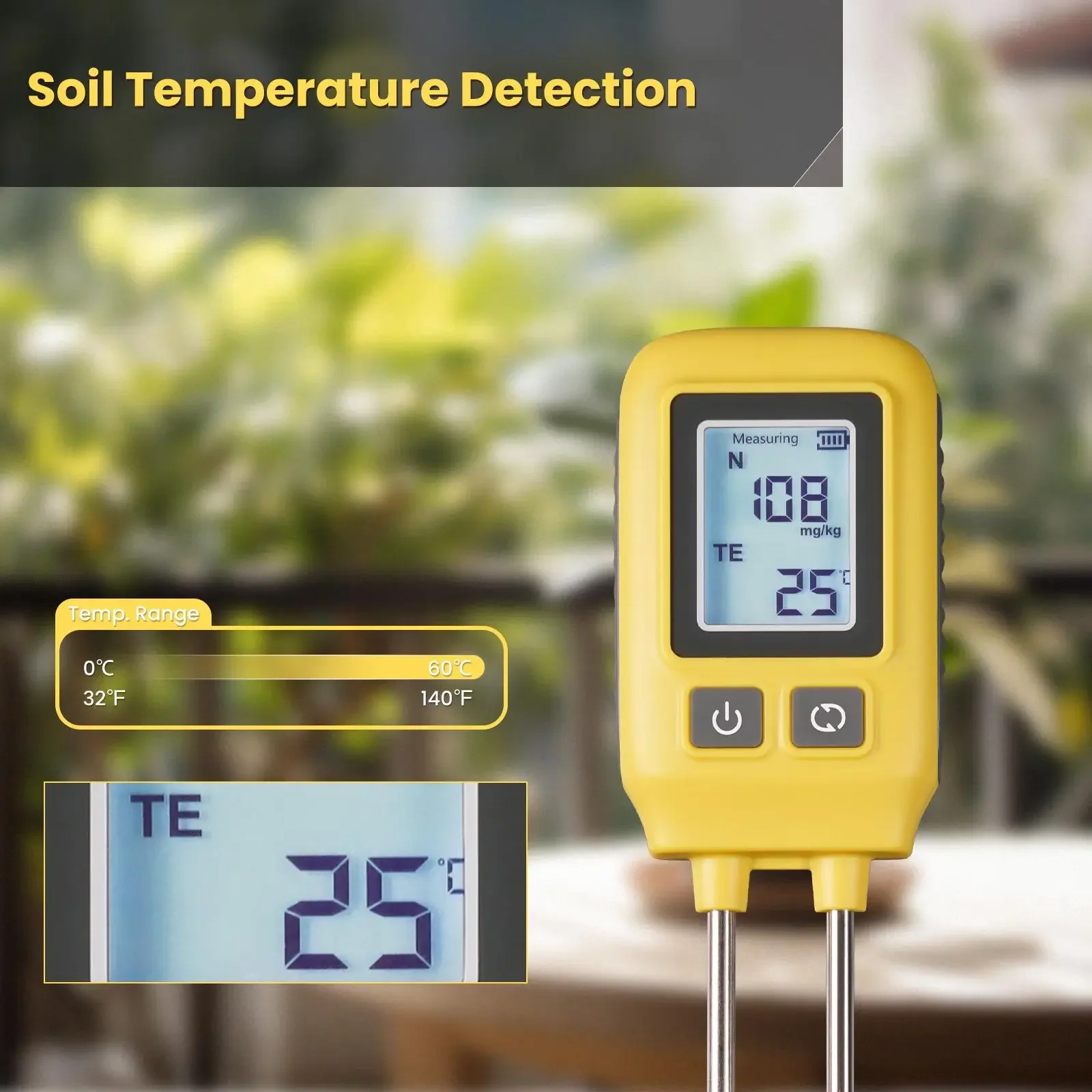 Description Picture 6 of itemMoesHouse Soil NPK Temperature Sensor Nitrogen Phosphorus Potassium Detector Nutrient Fertility Meter Tester Garden Greenhouse