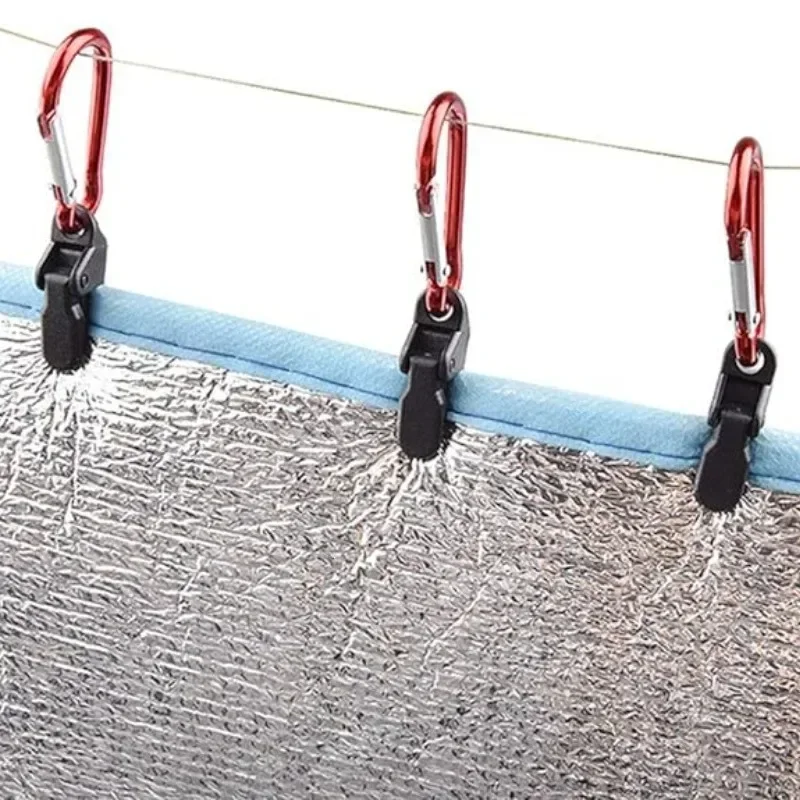Awning Rope Clamp Tarpaulin Clip Tent Canopy Clip Buckle Reusable Tent Crocodile Awning Outdoor Camping Accessories tent clips camping tent accessories
