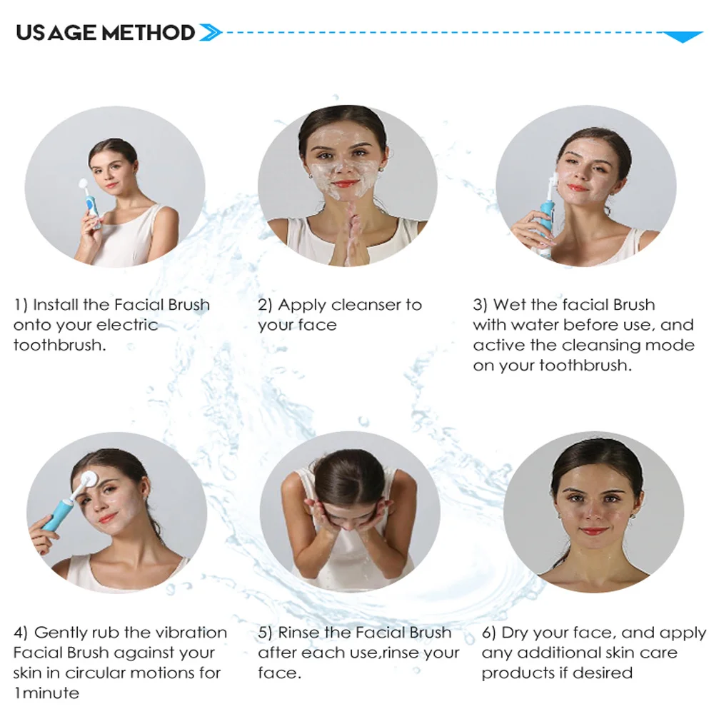 Electric Facial Cleansing Brush Toothbrush Head Replacement Brush Heads Ultrasound Cleansing Head Face Skin Care for Oral-B