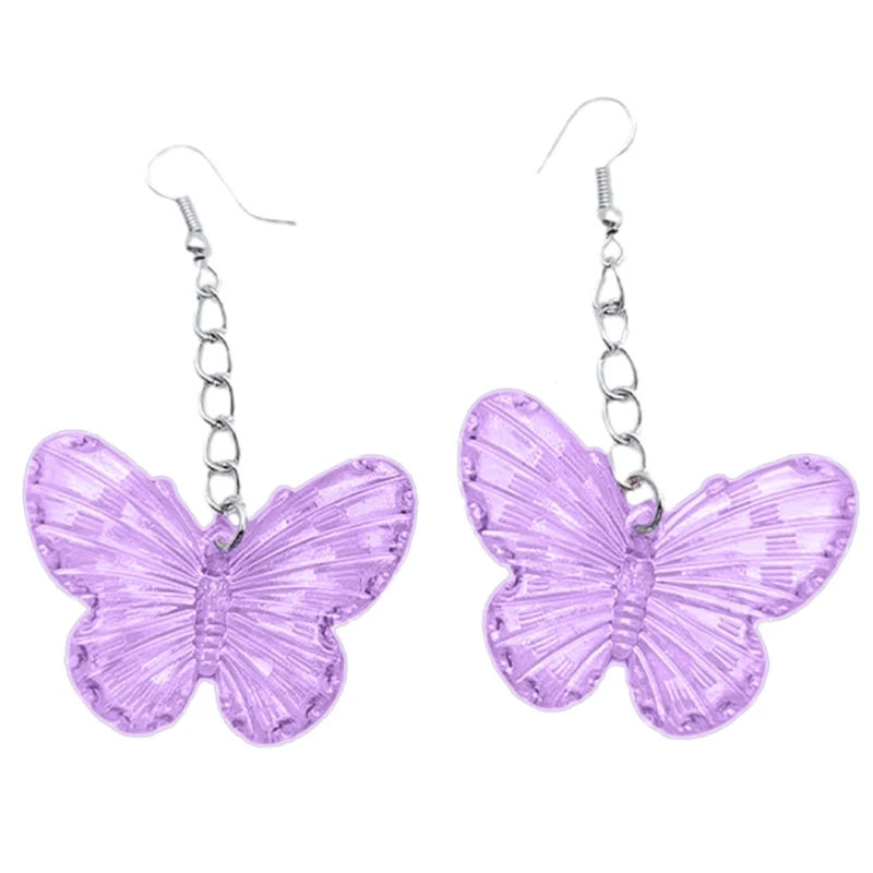 Delicate Drop Ear Rings Dangle Hook Earrings with Butterfly Pendant Charm Design 264E