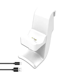 Dual Controller Charging Station with Headphone Storage Holder (White)