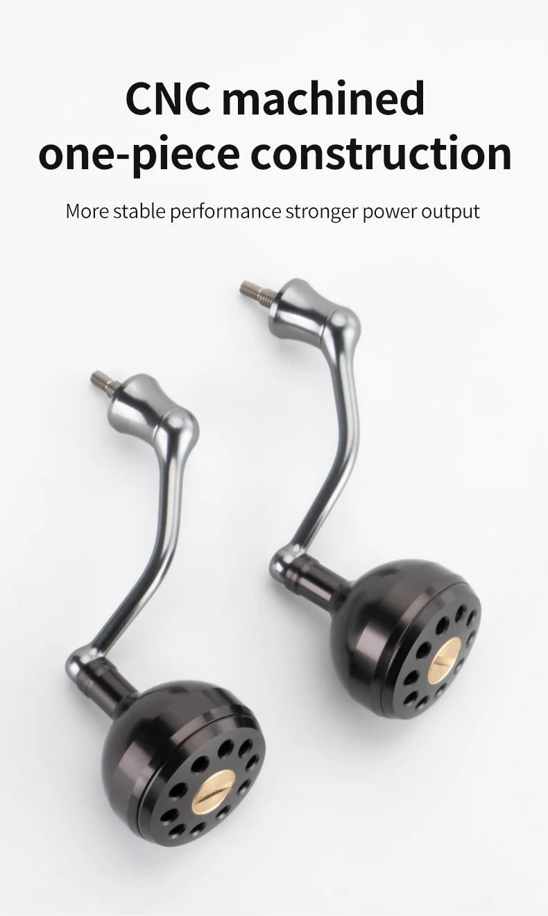 Huidiao CNC Aluminium Spinnrollen-Griff mit Schraubverschluss, Power Rocker Arm, Langlebiger Metallknopf, Ersatzteile für Angelrollen – Detail 4