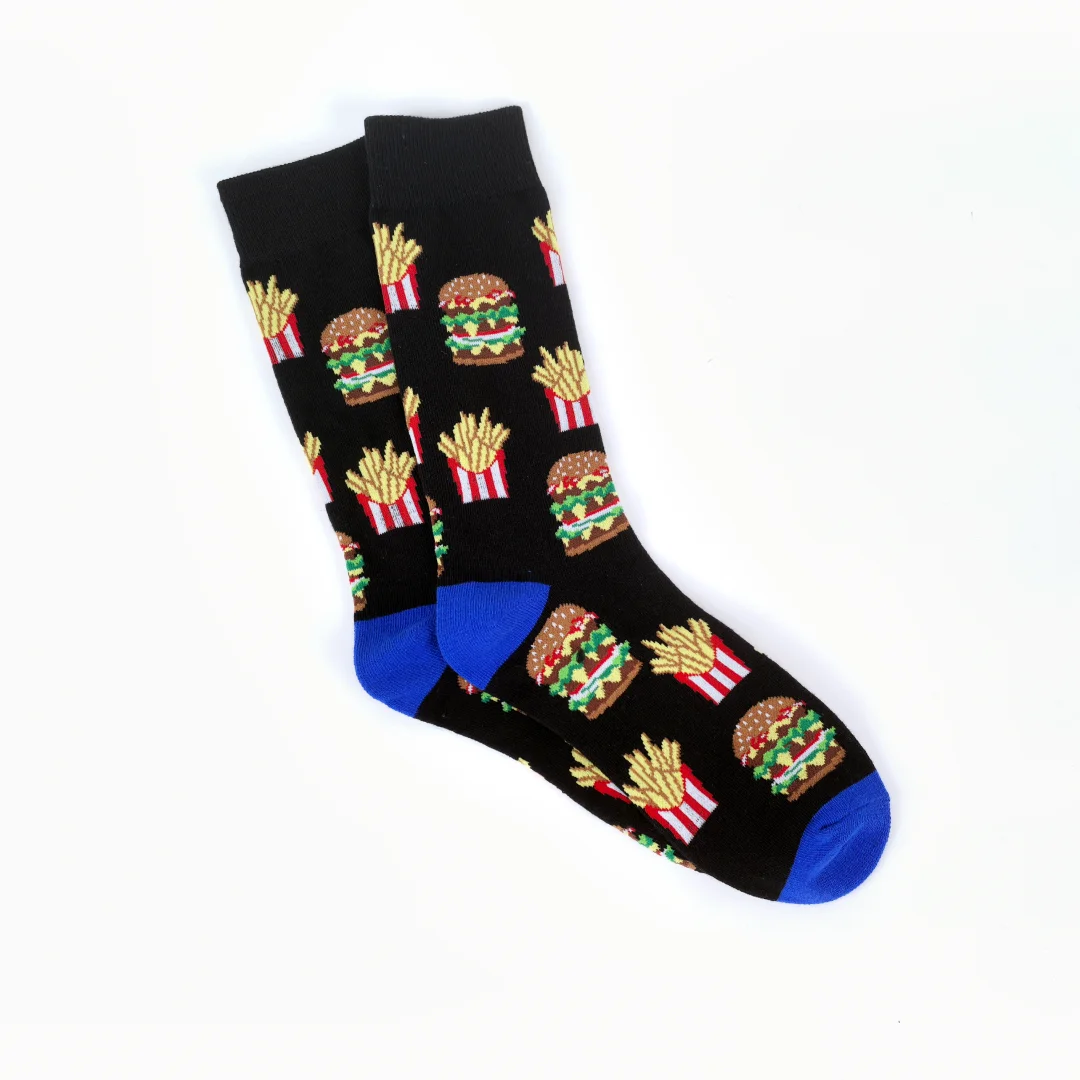 Unisex Mid-calf Socks 1 Pair Hamburgers Fries Avocado Sushi Pattern Personalized Street Style All Seasons