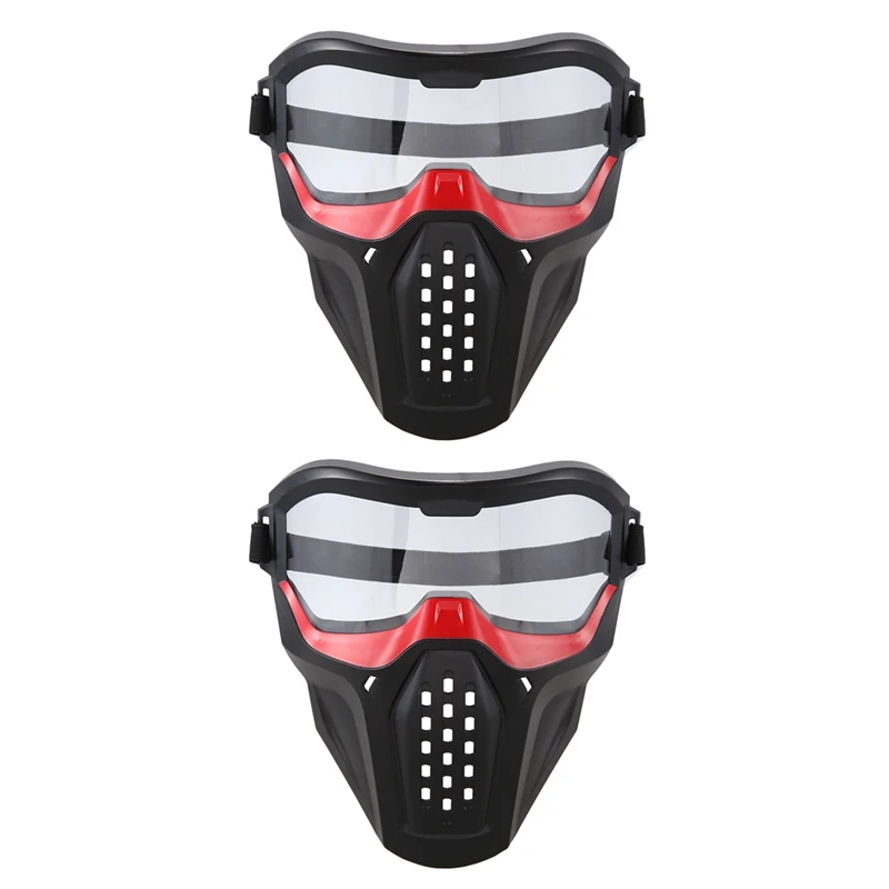 

2X Mask Protective Eyeglass For Nerf Blaster Out Door Games Red