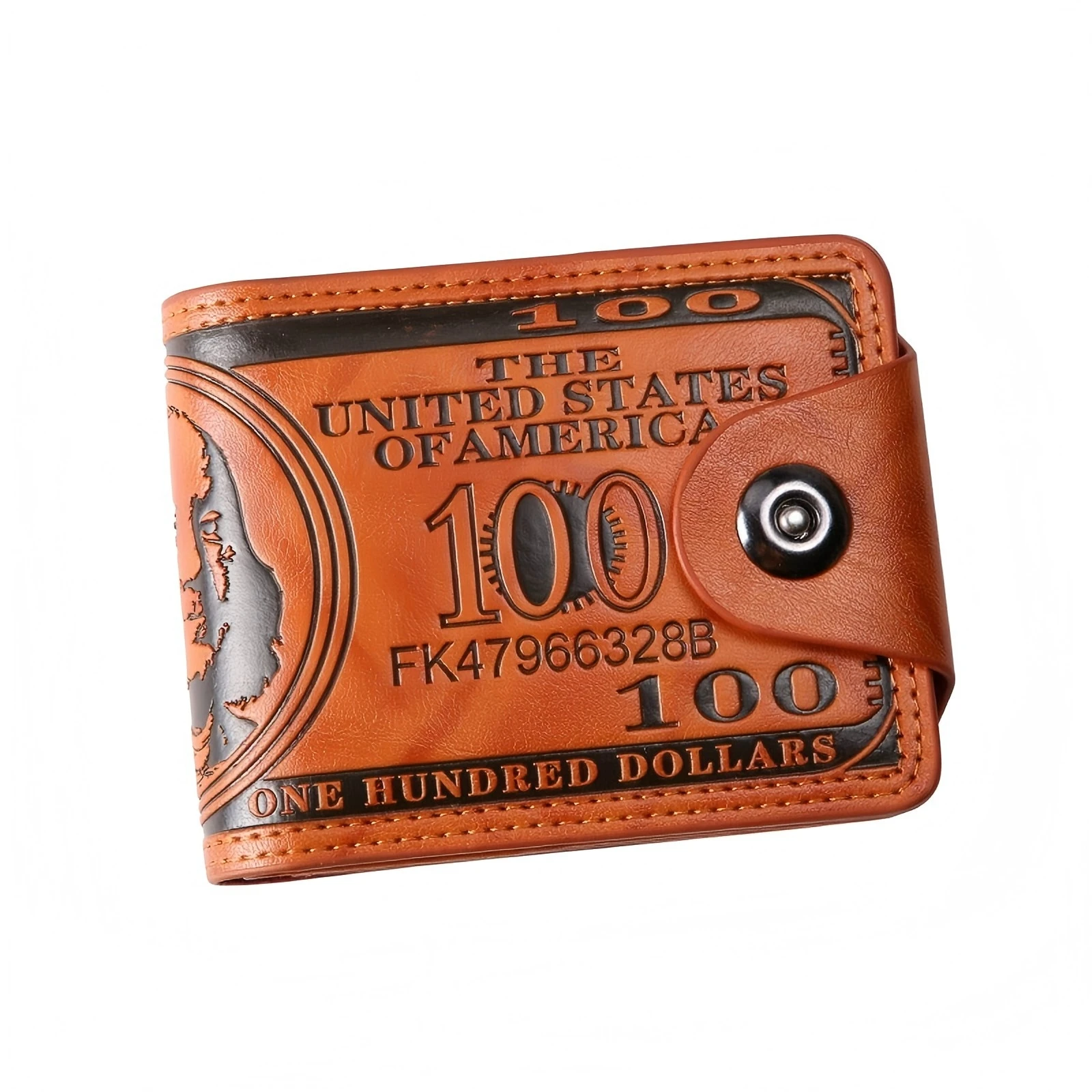Men's Wallets With 100 US Dollar PatternWallet Male Leather Walet Photo Card HolderFashion Large Capacity Wallet Purse Bag - 4
