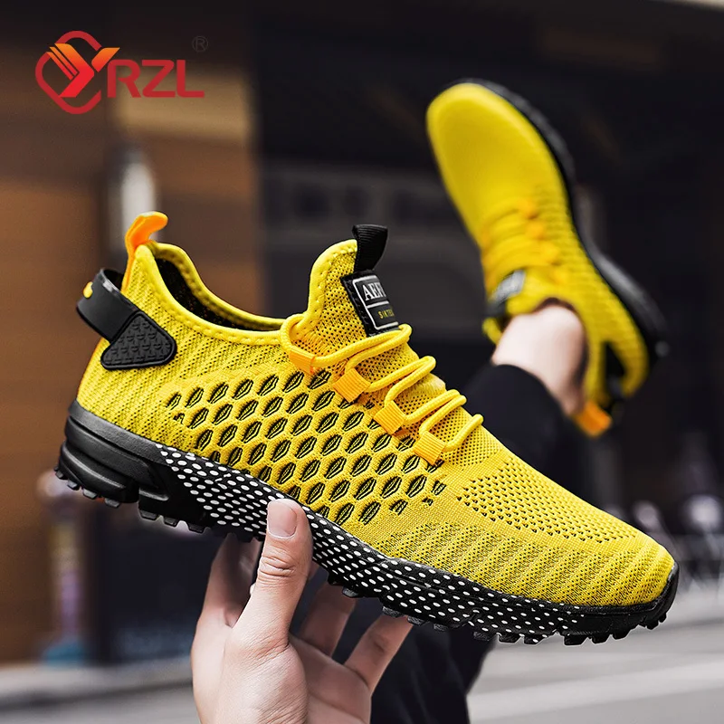 

YRZL Men Casual Sport Shoes Breathable Lightweight Sneakers Outdoor Mesh Running Shoes Athletic Jogging Tenis Walking Shoes