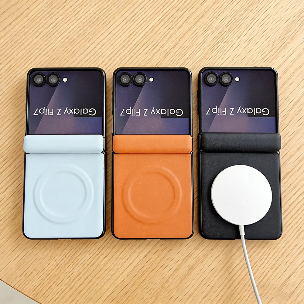 Schlanke Leder Handyhülle Mit Magnetring Für Samsung Galaxy Flip_voghion.com