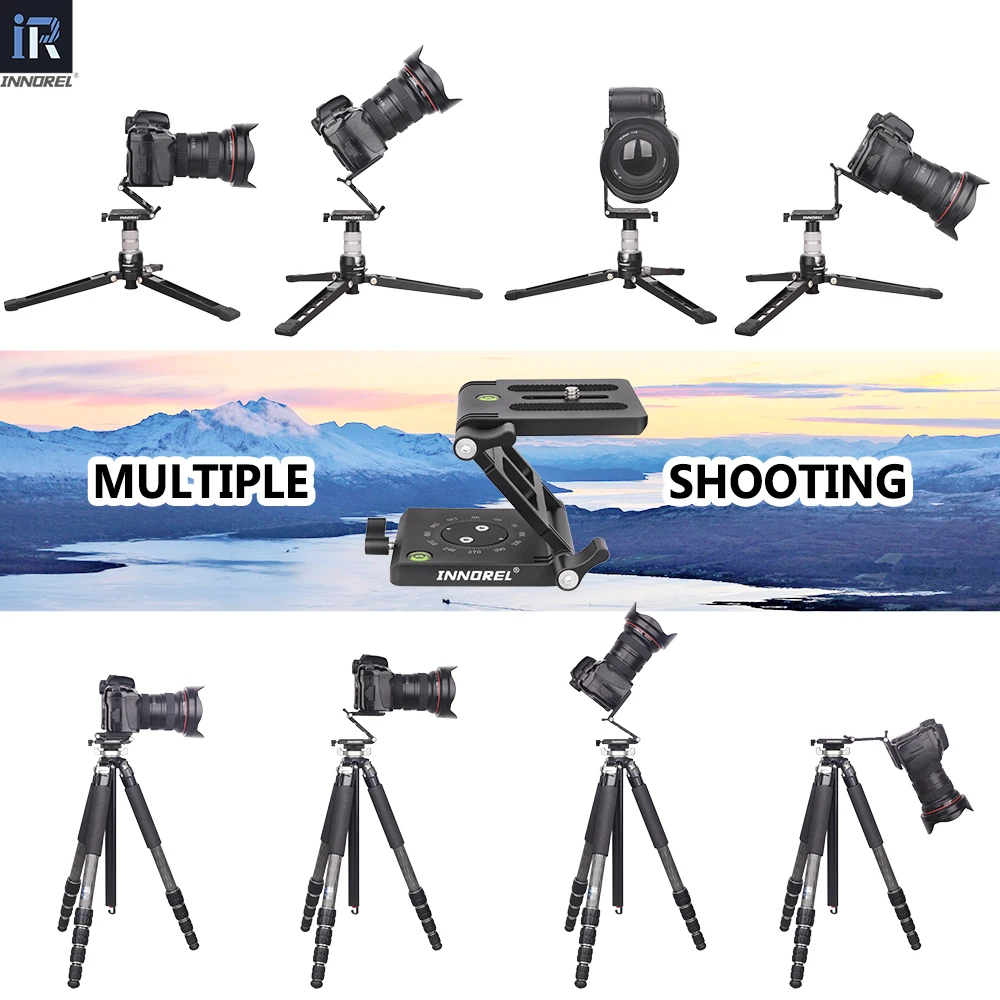 INNOREL ZH7 Z Flex Tilt Tripod Head Aluminum Flexible Panoramic Folding Z Type Head Adjustment Knob for Canon Nikon Sony tripod ball head camera panoramic head