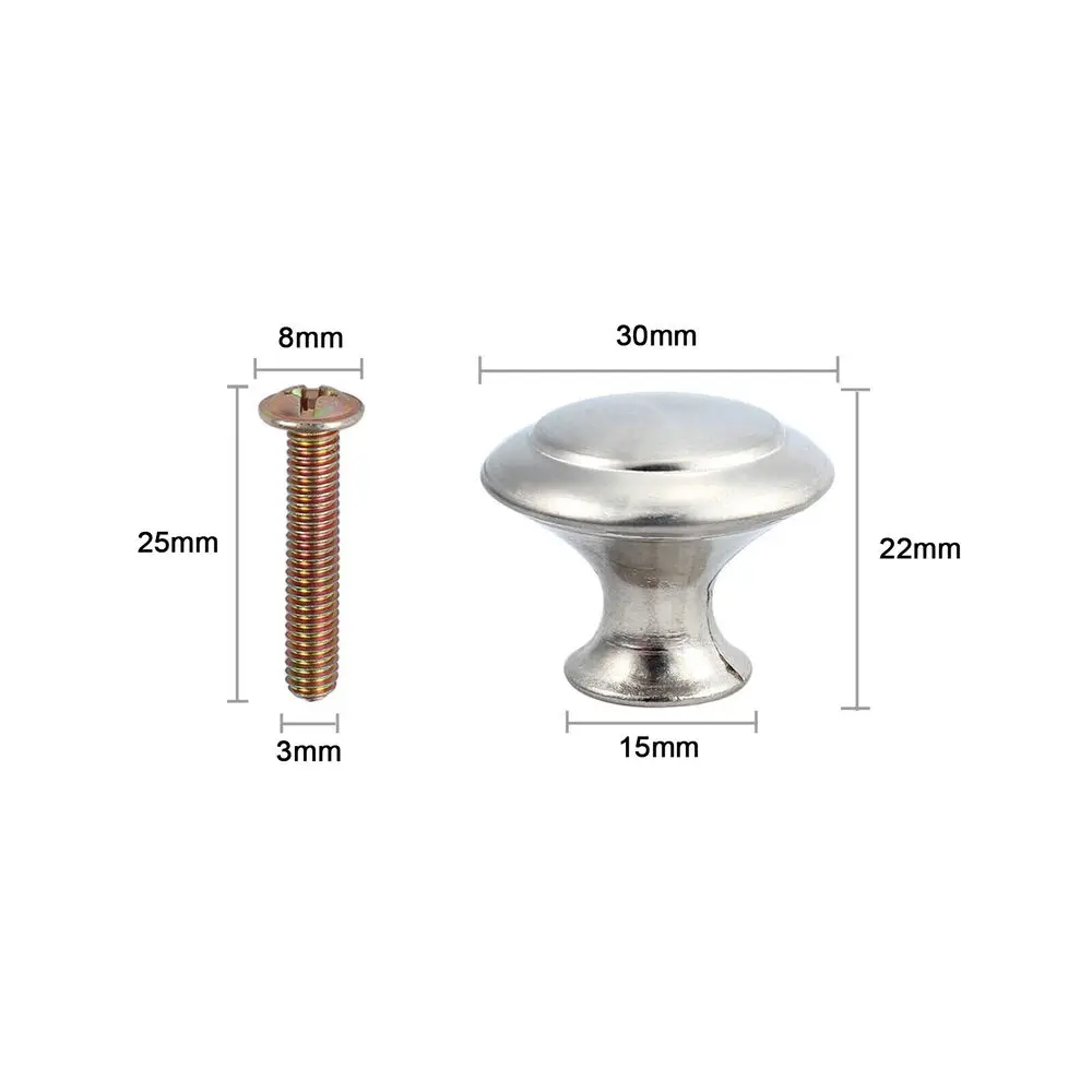 Door Knob Cabinet Handles Drawer Hand 12 Pcs Stainless Steel Pulls Knob Round Shaped Replacement Furniture Diy Door Hardware