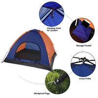 TOMSHOO 3-4 Persons Camping Tent Lightweight Outdoor Backpacking Tent with Rain Fly for Family Camping Hiking Beach Fishing Tent 4
