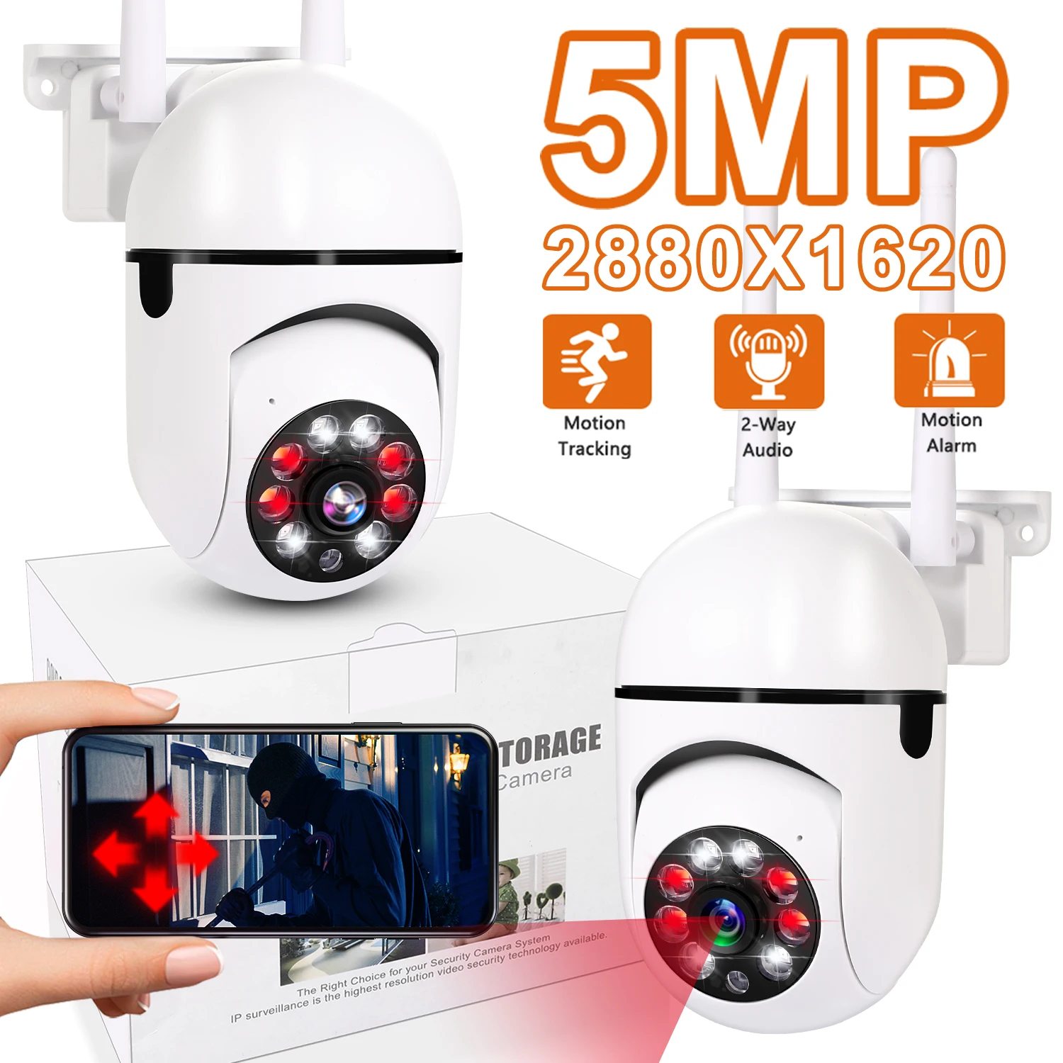 Kit Sorveglianza Wireless 5MP Con 4 Telecamere Esterne - NVR 10CH, IP66, Rilevamento Umano AI, 1TB - Foto 3