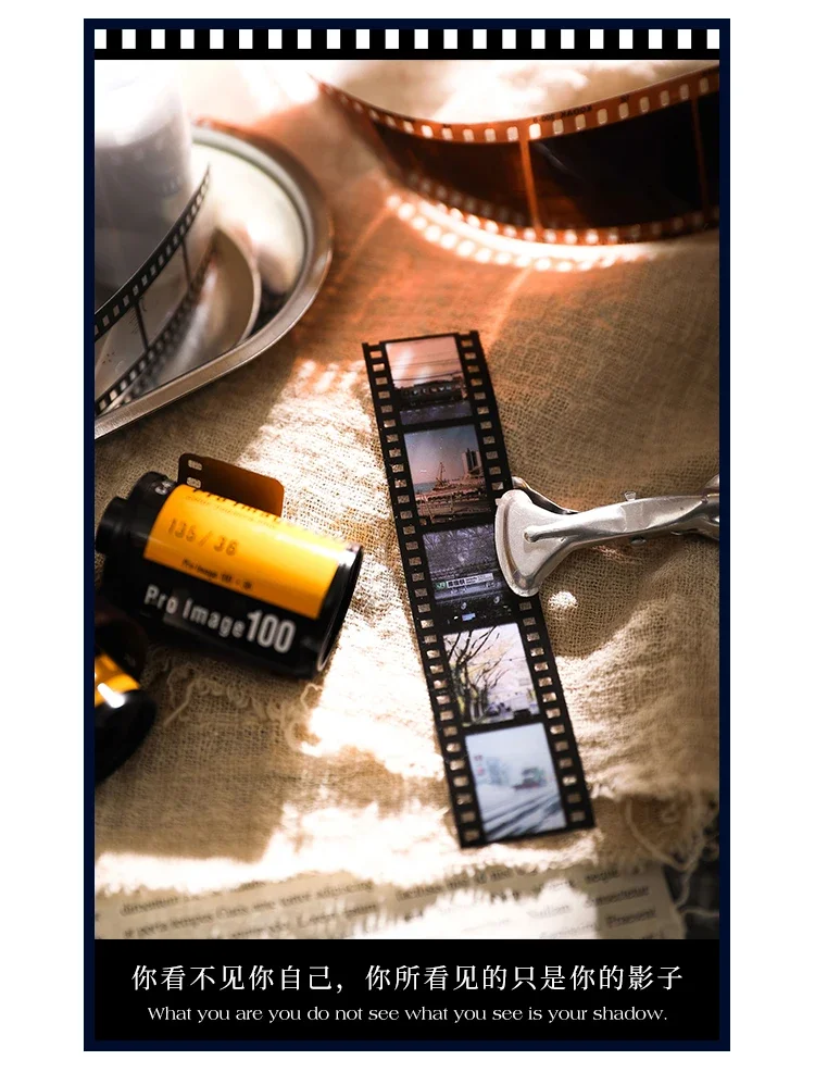 Journamm 25mm * 2m Retro Film Thema PET Bänder DIY Scrapbooking Collage Schreibwaren Dekor Journaling Materialien Ins klebebänder – Detail 8