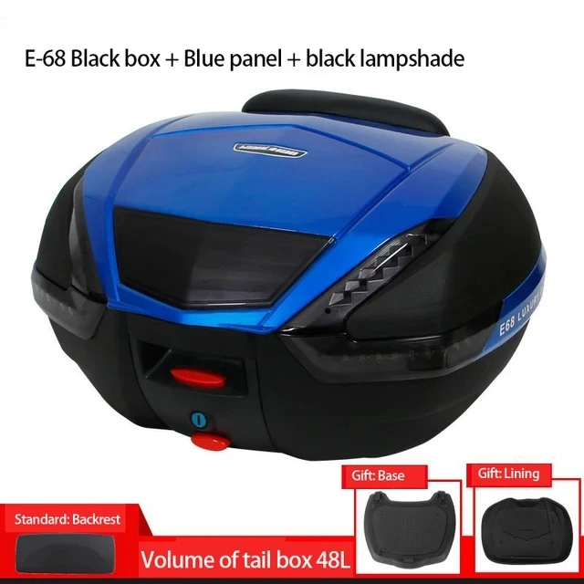 Caja trasera de motocicleta e62 e68 Caja trasera Caja de almacenamiento de scooter eléctrico de motocicleta Baúl trasero engrosado general para hombres