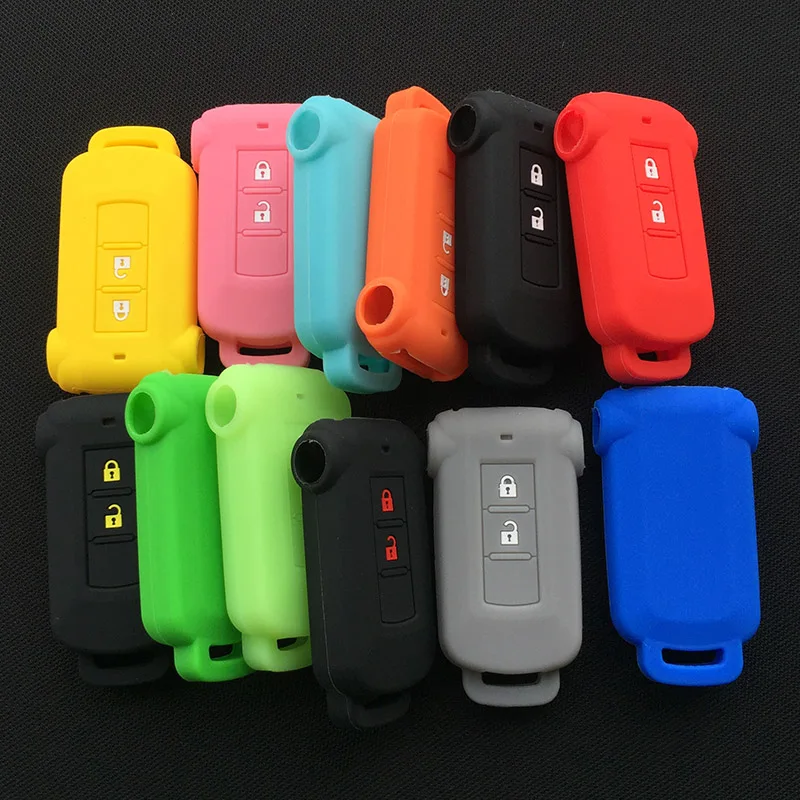 Silicone Car Key Case Cover Keychain For Mitsubishi ASX Outlander L200 Nissan Qashqai J10 J11 Juke X Trail Altima