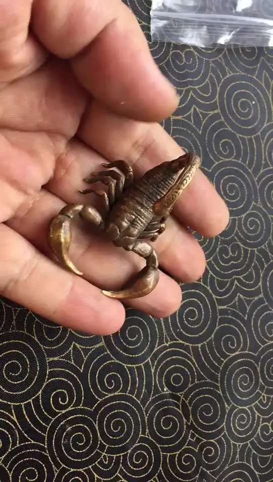 Chinese Classical Copper Scorpion Ornament Animal Figurines