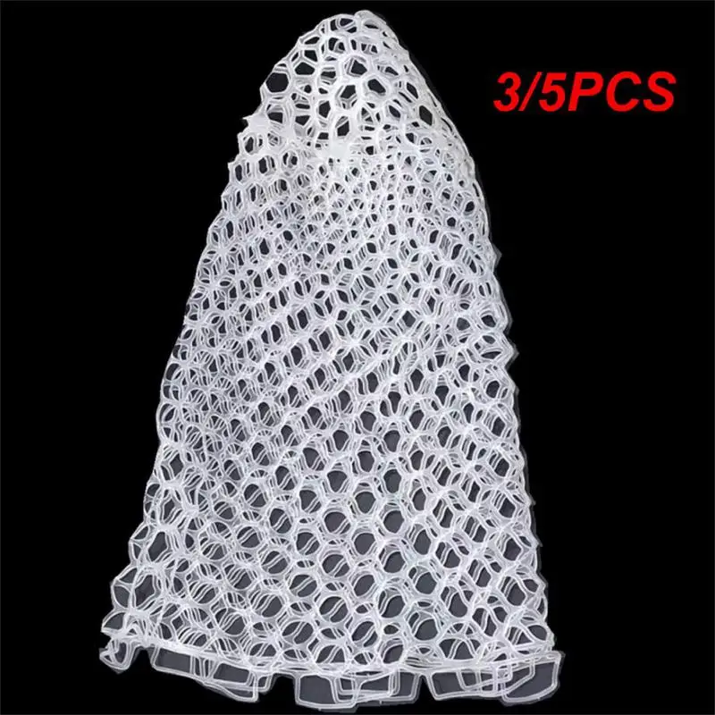 

3/5PCS Rubber Dip Net Head Depth 32/40/55cm Hand Net Fishing Nets Mesh Fish Catch Network Trap Replacement Fishing Accessories