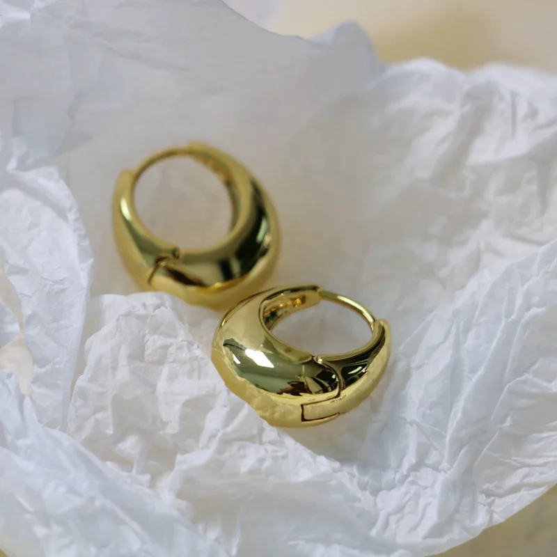 Fashion Chunky Hoop Earrings for Women Smooth Metal Girls Round Circle Statement Earring 2023 Punk Jewelry Gifts серьги женские