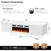 TV Stand with 36" Electric Fireplace, Wall Mounted Fireplace Entertainment Center with Storage, 70" TV Console with Fireplace 3