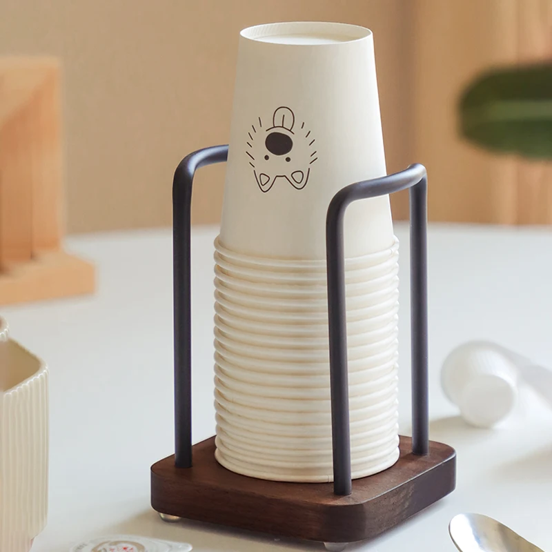 Cup Storage Holder Paper Cup Dispenser Coffee Station Organizer for Home Kitchen Office