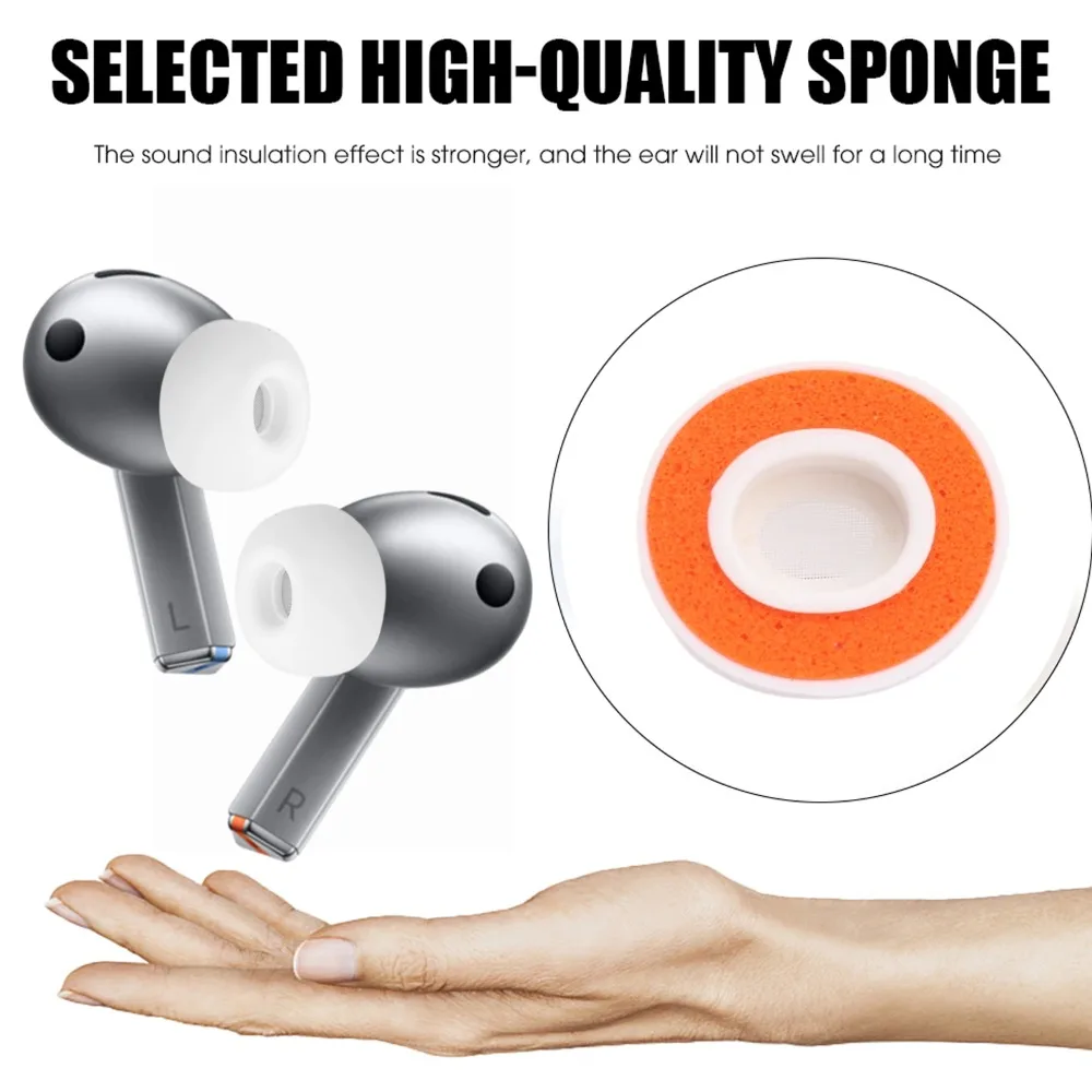 3 Pairs Soft Memory Foam Noise Isolating Earplugs Replacement Eartips