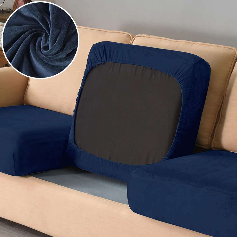 Weiche Samt-Sofabezüge Elastische Couchüberwürfe Luxuriöse Schlichte Wohnzimmer-Chaiselongue-Abdeckung Haustierfreundlich Abnehmbar Warm – Detail 26