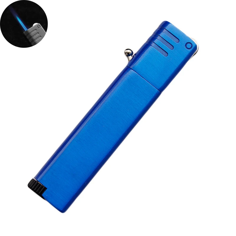 Butane Gas Lighter Cigarette Lighter Jet Lighter Refillable Windproof Butane Gas Grinding wheel Flint Lighter Blue Flame Torch
