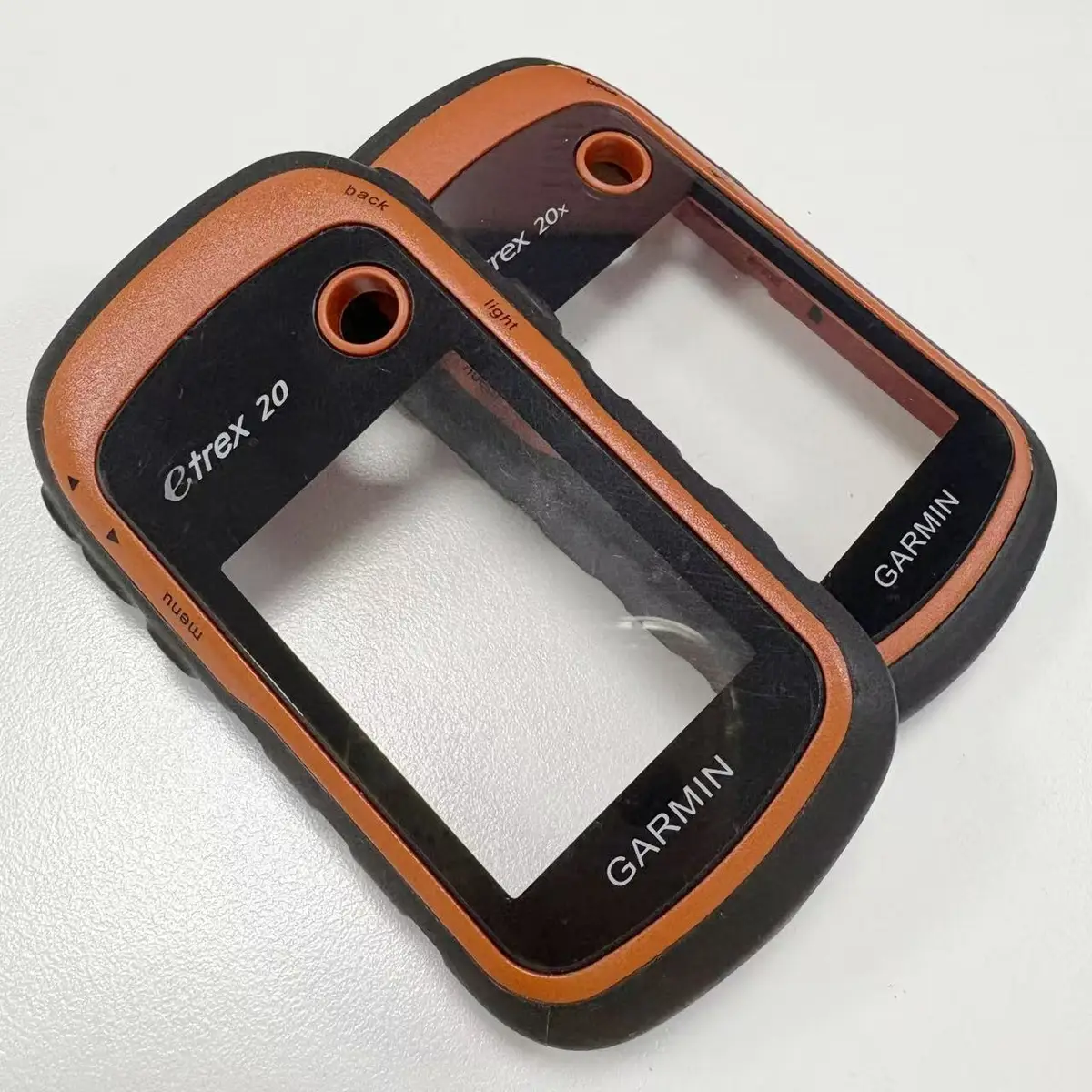For Garmin Etrex 20 20x Front Case With Glass Panel GPS Repair Orange Handheld Housing Shell With Power Button — view 3
