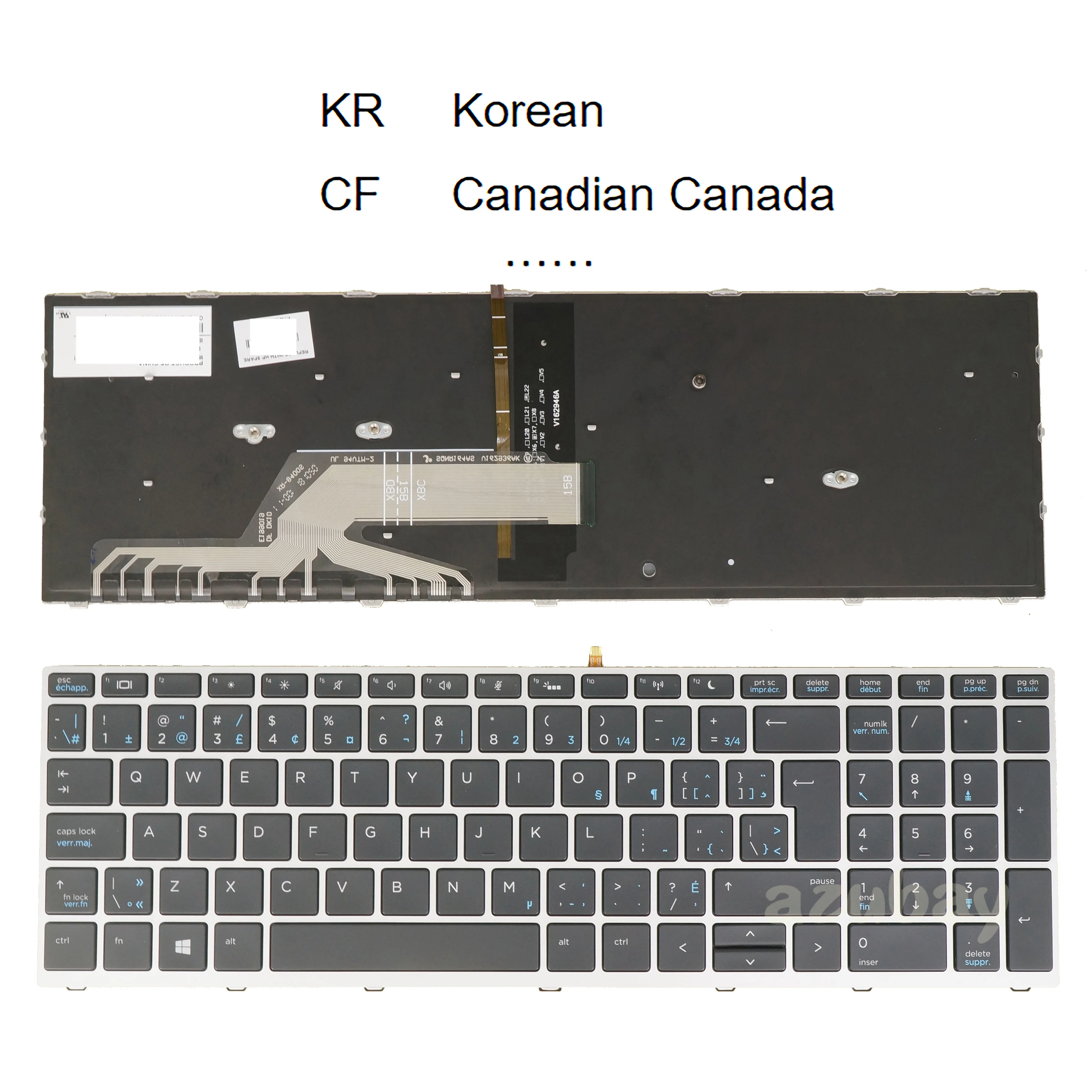 Teclado Retroiluminado Coreano Canadense para hp Probook 650 g4 g5 450 g5 455 g5 470 g5 L00739- L09593- L09595- L00741- Ad1 001 Db1