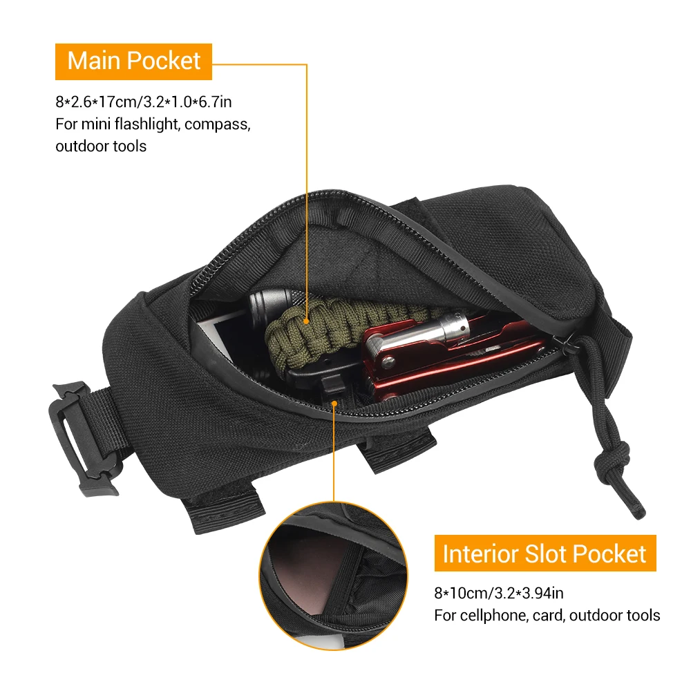 3V Gear MOLLE Tech Pouch straps to you pack or bag to add more gear.