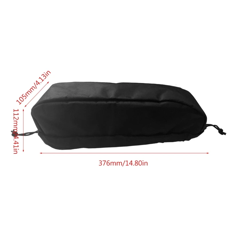 Ebike battery protective sleeve measuring 37.6x10.5x11.2cm installed on downtube battery