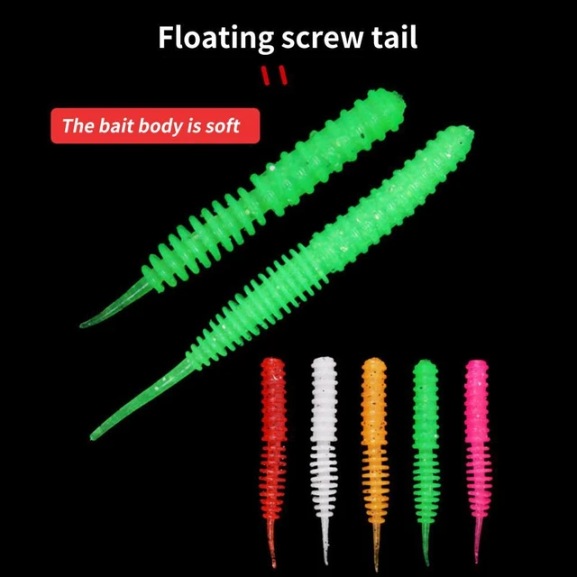 50Pcs/Box 6cm/1g Realistic Worm Lures Lightweight TPR Rubber Needle Tail  Fishing Bait for Fishing - AliExpress