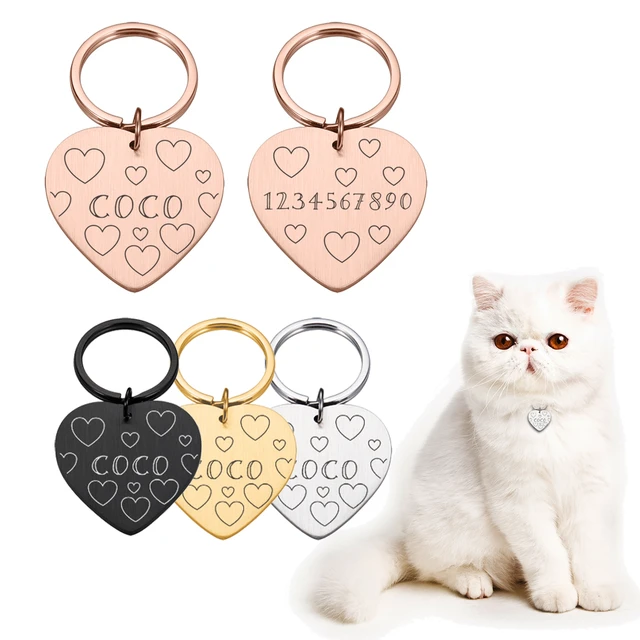 Collana Collana Personalizzata Cuore Foto Gatto con Incisione Nome