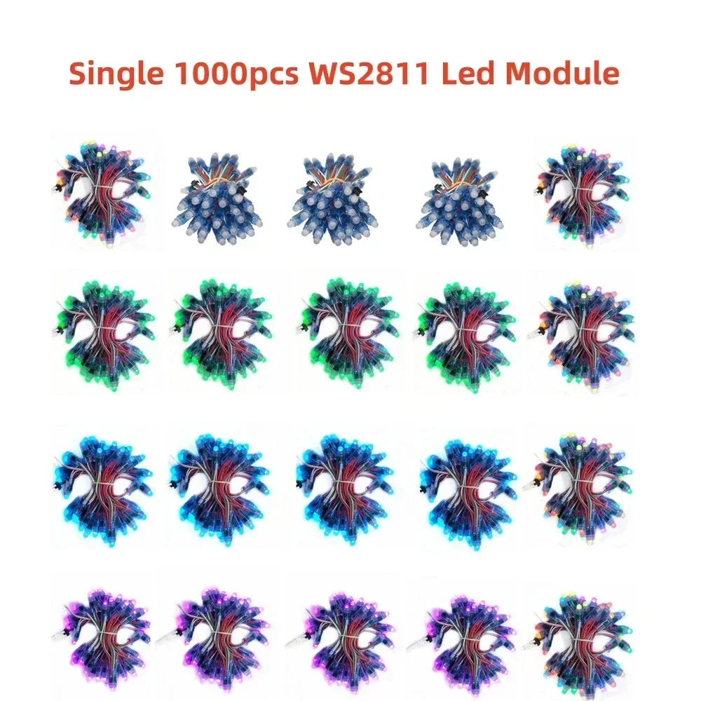 

1000pcs 12mm WS2811 2811 IC Full Color LED Module Pixel Light IP68 Waterproof RGB Color Digital LED Pixel Modules Light DC 5V