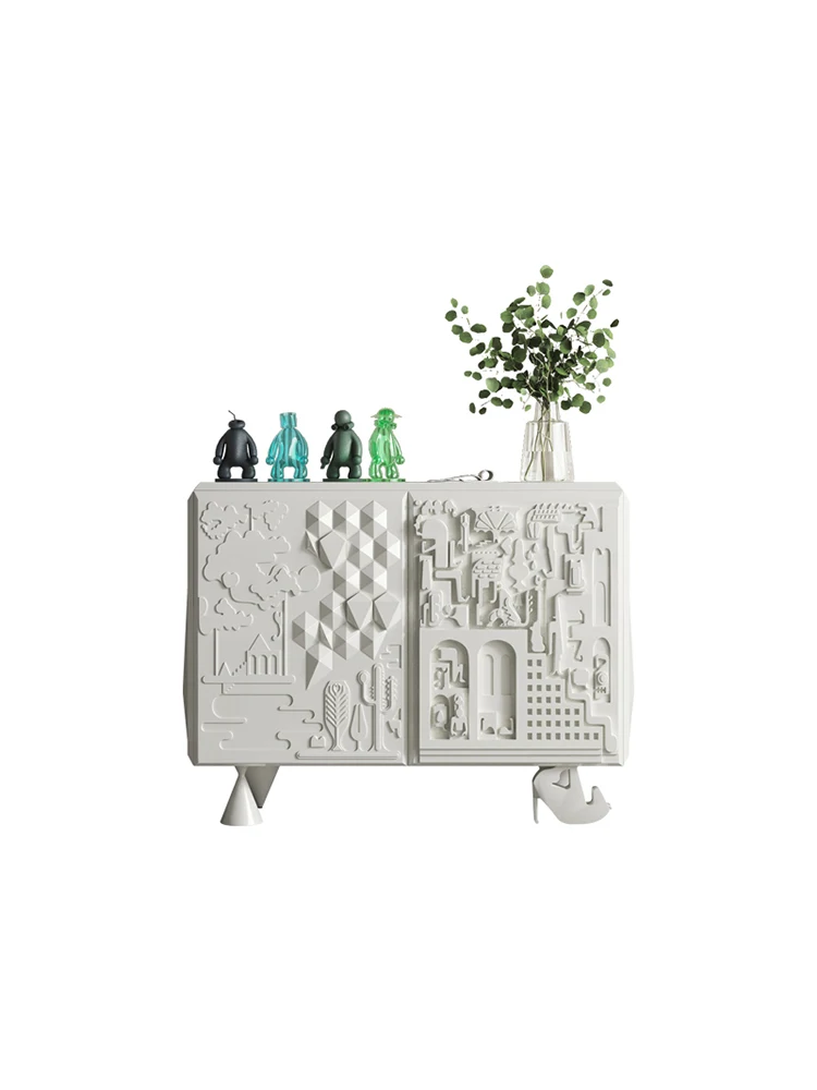 

Nordic foyer cabinet, shoe cabinet, light luxury home decoration cabinet, living room relief