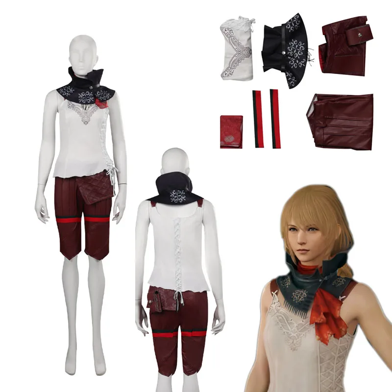 

Final Cos Fantasy XVI Mid Cosplay Costume Vest Scarf Pants Accessories Women Role Playing Outfits Halloween Carnival Party Suit