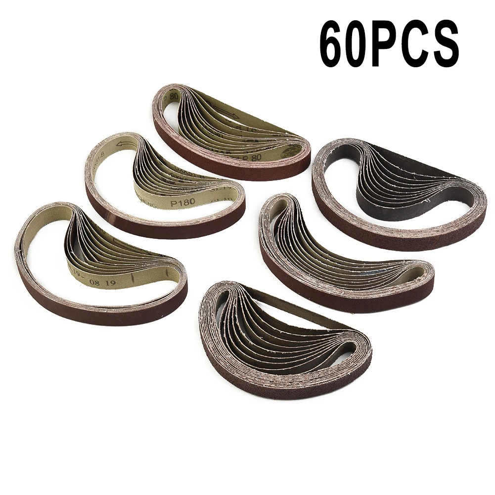 

60pcs Sanding Belts 13x457 Mm 40/60/80/120/180/240Grit For Black&Decker Poshing Sanding Bands Power Abrasive Tools