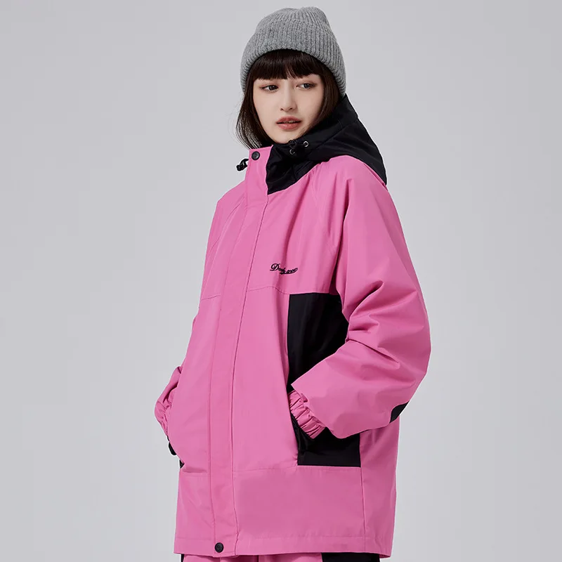 New Outdoor Ski Jackets Women's Loose Men's Windproof Waterproof Snowboarding Hooded Overcoats Winter Warm Skiing Snow Tops
