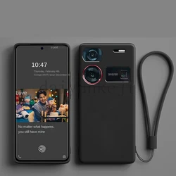 Enhanced Silicone Soft Protective Phone Case with Screen Protector Film for Nubia Z60 Ultra (Black)