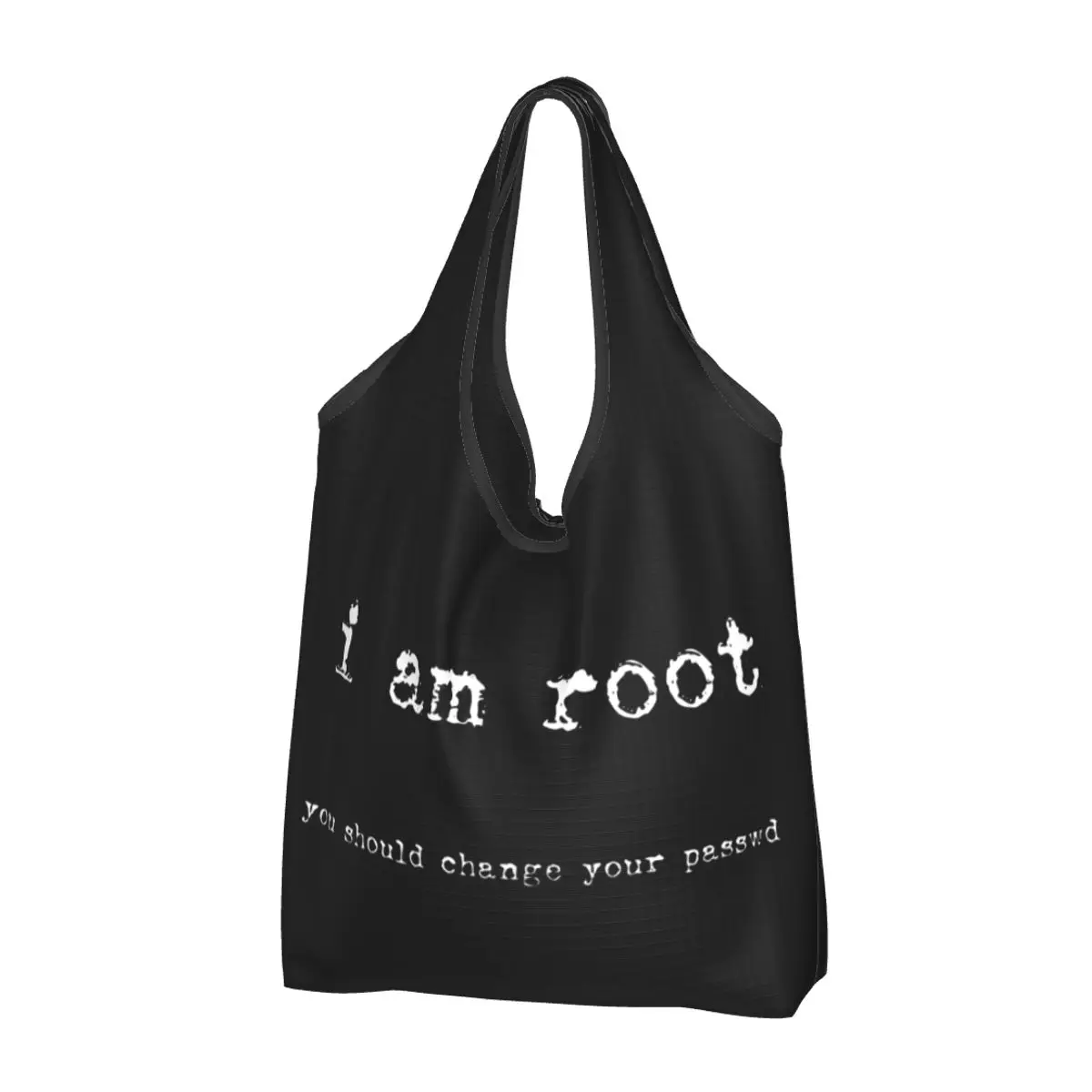 

Large Reusable I Am Root Grocery Bags Recycle Foldable Ubuntu Command Line Linux Unix Hacking Shopping Bag Washable Waterproof