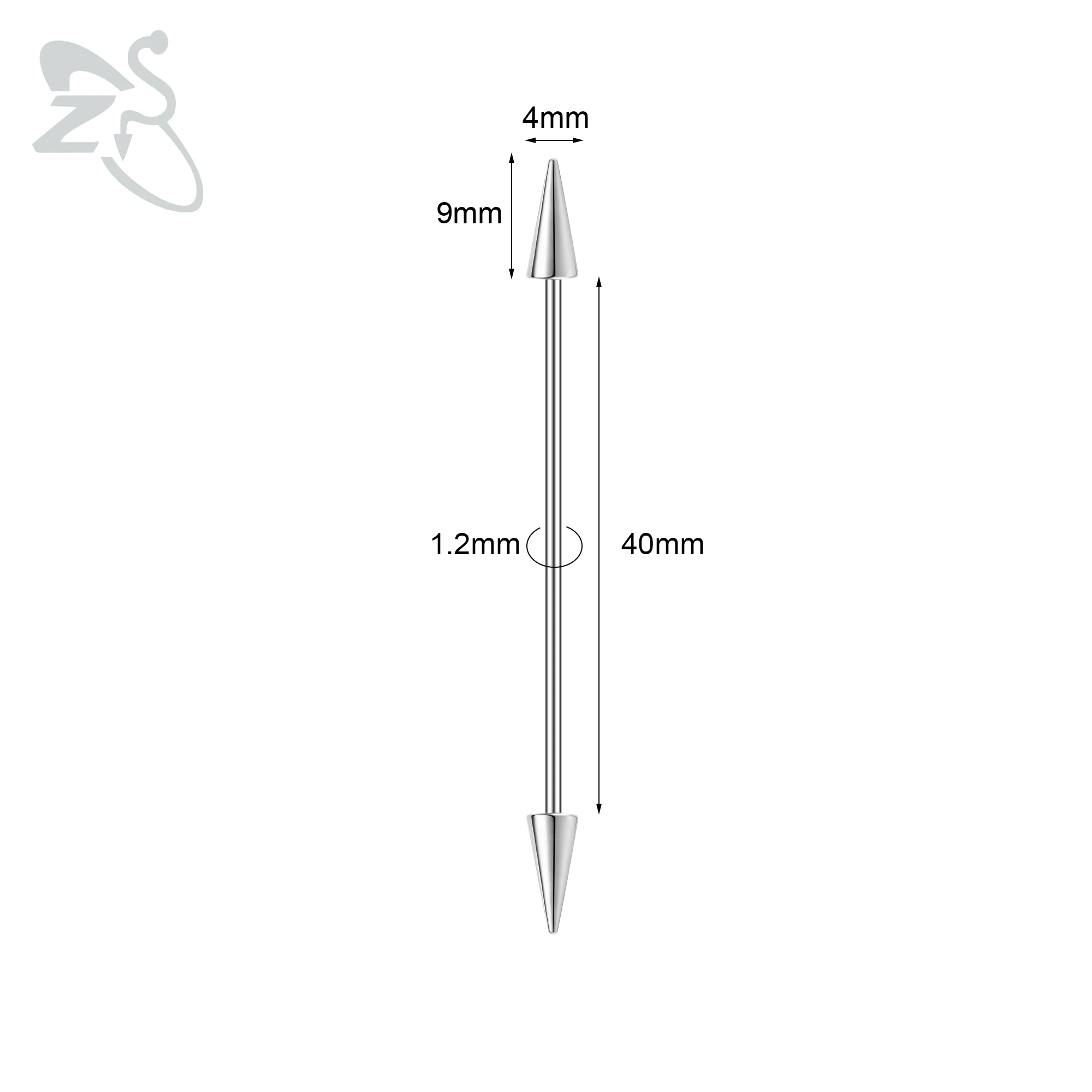Elegant 316L Surgical Steel Spike Barbell Earrings
