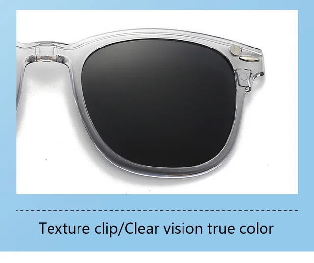 2218A Transparent Grey White Frame 6 in 1 Polarized Clips