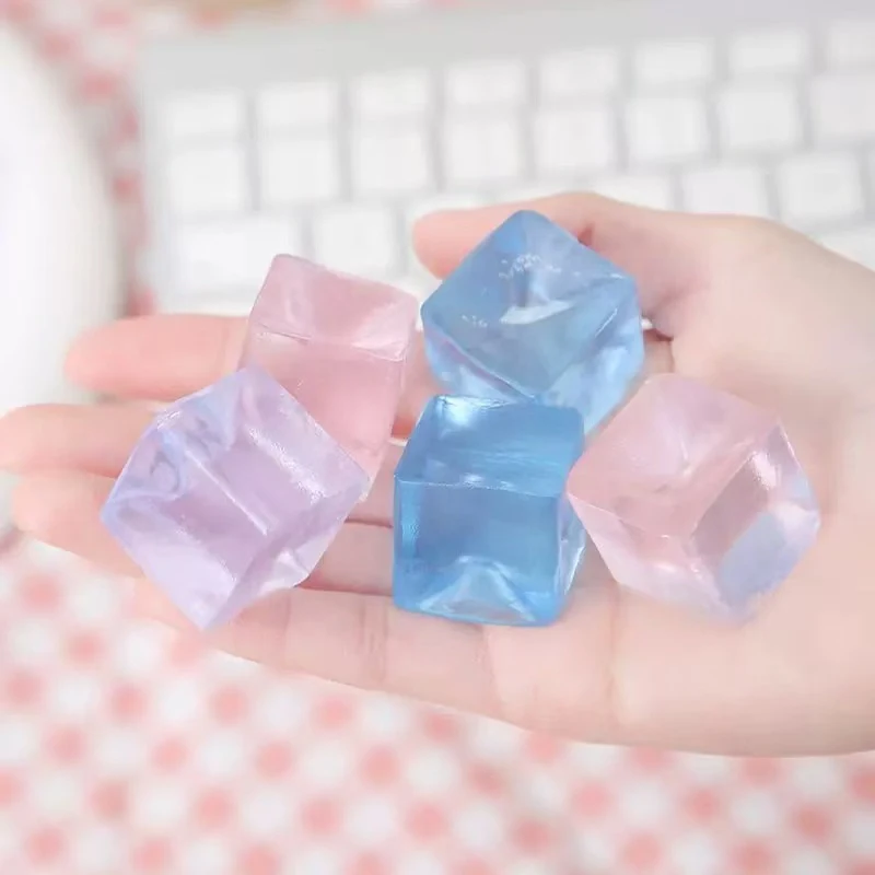30PCS Squishy Mochi Ice Cube Square Toys For Kids Antistress Ball Party Favors Classroom Rewards Carnival Prizes Pinata Fillers