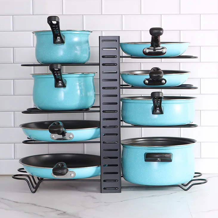 1pc Expandable Kitchen Rack with Iron Cutting Board Holder and Telescopic  Pot Lid Organizer - Perfect for Storing Pans and Pots, Dishes, and Cutting  Boards - Kitchen Accessory for Efficient Storage and